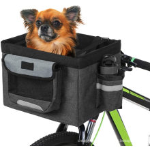 Mountain Picnic Shopping Bike Basket Folding Pet Cat Dog Carrier Front Removable Bicycle Handlebar Basket Pet Cycling Bag